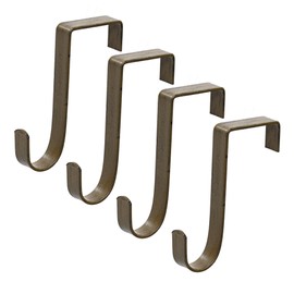 MIJOMA Set of Window Hooks, Door Hooks, Decorative Hooks for Door Wreaths, Seasonal & Festive Decoration, No Drilling or Gluing, for Standard Windows and Doors, Powder-Coated (4 Pieces - 10 cm Long)