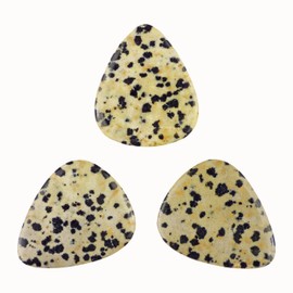 Dalmatian Jasper Natural Stone Guitar Or Bass Pick - 3.0 mm Ultra Heavy Gauge - 351 Shape - Specialty Handmade Exotic Plectrum - 1 Pack