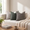 Textured Woven Throw Pillow Covers 22x22 Set of 2 Olive