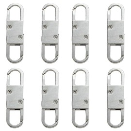 Zipper Pull Replacement, Double Opening Anti Theft Zipper Lock Detachable Zipper Connectors for Jacket Backpack Suitcase, 8PCS Silver