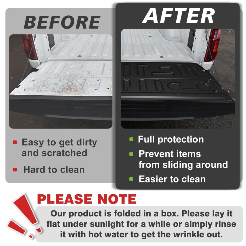 TripleAliners Tailgate Mat Compatible with Ford F-150 2021-2025 Accessories Truck