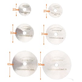 HALJIA 7 HSS Mandrel Saw Blade Wood Cutting Discs for Dremel Rotary Tool Cutoff Cutter with 1 Extension Rod Cutting Wheel 22 25 32 35 44 50 mm Wood Plastic Fibreglass Metal Sheets
