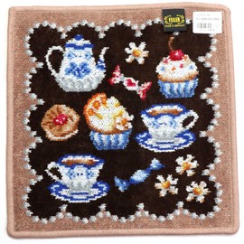 FEILER SWEET TREAT Sweet Treat Handkerchief, 9.8 x 9.8 inches (25 x 25 cm), Cotton, Dark Brown/Brown