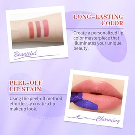 5 unidades de manchas de labios de larga duración Peel Off Matte Waterproof | Lápiz labial mate antiadherente para labios con tinte de labios líquido