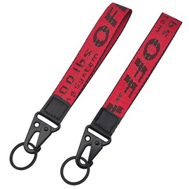 maxin 2pcs Classic Keychain Fashion Keychains Lanyard,Fabric Keychain Wrist Lanyard for Cars Keys Wallets Jeans Decoration, Car Accessories(Red)