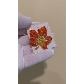 D.mari Maple Leaf Changing Colors Crystal Rhinestone Brooch Pin/Pendant Gold Bag -Video