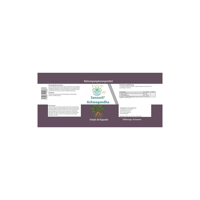 Vitaragna Sensoril® Ashwagandha - Withanolide - Patentierter Sensoril®-Extrakt aus Wurzel