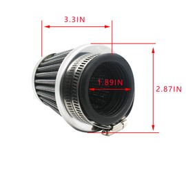 48mm/1.89in Motorcycle Air Intake System Filters Universal Clamp-on Pod Intake Cleaner Chrome End Caps for Yamaha Honda Suzuki Kawasaki Motorcycles Dirt Bike ATV Moped Pit Bike Scooter Vintage 4PCS