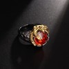 Red Stone Wings Dragon Ring, Rhinestone Dragon Claw Ring for
