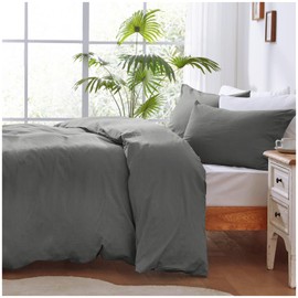 GC GAVENO CAVAILIA Microfiber Duvet Cover Single Bed with Soft Pillowcase - 2 Piece Bedding Quilt Cover Set (135x200 cm) - Comfortable Plain Bedding & Linen, Charcoal