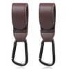 WeddHuis 2 x Pram Hook Clips Leather Pram Bag Holder
