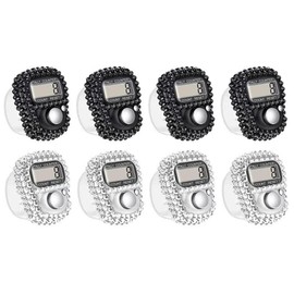 Hitopin 8 x Finger Tally Counter, Electronic Finger Counter, Finger Counter Clicker Row Counter, 5 Digit Mini Hand Counter, Lap Track Handheld Counter, for Inventory, Sports, Marketing, Golf (Black,