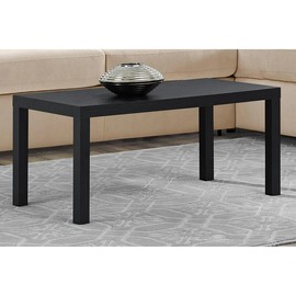 Mainstays Parsons Coffee Table, Black Oak Woodgrain Finish, PVC Laminated Hollow Core, Water Resistant, Minimalistic Design, 17.5"H x 39"W x 19"D