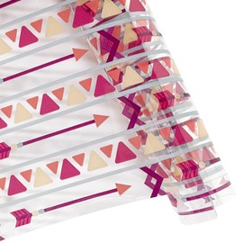 ONEART - Rollo de vinilo de TPU transparente con flecha triangular, 12 x 54 pulgadas, tela de vinilo transparente con patrón bohemio para proyectos de bricolaje