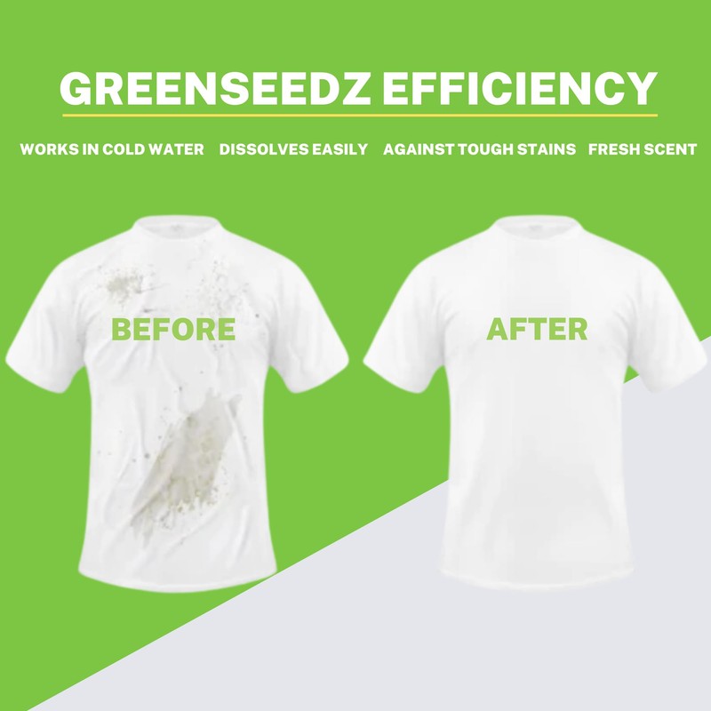 Greenseedz Eco Friendly Laundry Detergent Pods, 128 Pacs, Powerful Stain