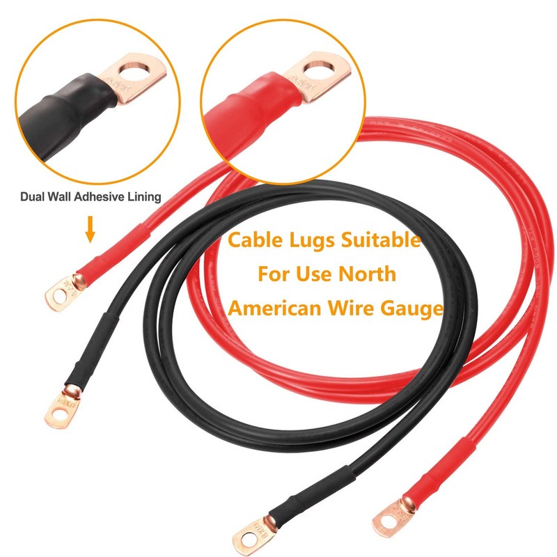0000 Gauge Pure Copper Lugs 4/0 AWG-1/2" Ring Terminal Cable