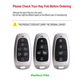 YONUFI for Hyundai Key Fob Cover Leather Keychain Car Key Fob Case Holder Compatible for Tucson Sonata Santa Fe Cruz Palisade 2020 - 2024 (Brown)