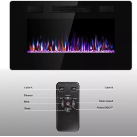 Unbranded 30 Inch Electric Fireplace in-Wall Recessed and Wall Mounted,Multic