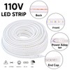 pcningled Outdoor LED Strip Lights Waterproof 32.8FT AC 110V Flexible