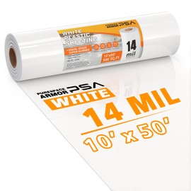 Crawl Space Vapor Barrier, 14 Mil Vapor Barrier, 10'x50', Thick White Plastic Sheeting, Drop Cloth White Vapor Barrier Covering for Crawlspace Encapsulation, Basement, Heavy Duty Polyethylene Film