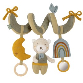 Fehn FehnNATUR Activity Spiral Bear - Pram Toy for Feeling and Gripping - Baby Toy for Bed, Playpen, Baby Seat & Car Seat - Motor Skills Toy for Babies and Toddlers from 0+ Months