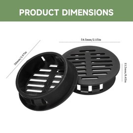 10Pcs Round Soffit Vent 50mm (2 inch) White, Plastic Ventilation Grille Home Office for Bathroom Kitchen Cabinet Wardrobe Blind