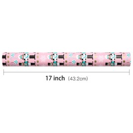 RUSPEPA Reversible Wrapping Paper Roll - Mini Roll - Pink Nutcracker Soldier Pattern Great for Christmas, Party, Holiday - 17.5 Inches X 32.8 Feet