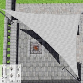 Patio Paradise Sun Shade 10'x12'x15.6' Right Triangle Shade Sail Canopy with Hardware Kits, Heavy Duty UV Block Shade Cloth Pergolas Patio Cover, Permeable Fabric for Outdoor Backyard, Light Gray