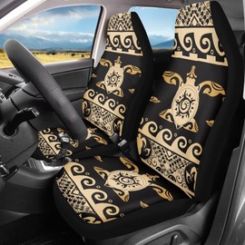 Rarucativ Boho Turtle Car Seat Cover, High Back Stretchy Car Seat Protector Cover for Women, Comfortable 2 Piece Car Seat Covers Universal Fit for Most Vehicle Cars