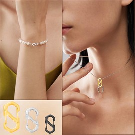 10Pcs Double Opening Lobster Clasps Necklace Shortener Clasp Bracelet Clasps and Closures Stainless Steel Necklace Clasp S Lock Chain Shortener for Necklace Bracelet Connector Jewelry Making(Silver,S)