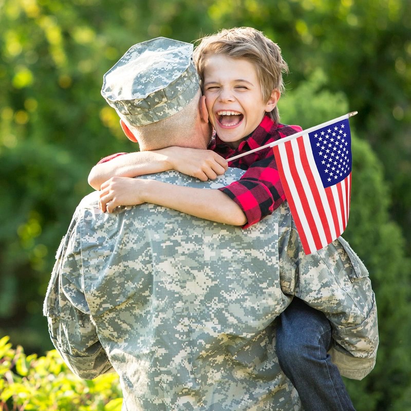 Fovths 15 Pack Veteran's Day Handheld American Stick Flags with