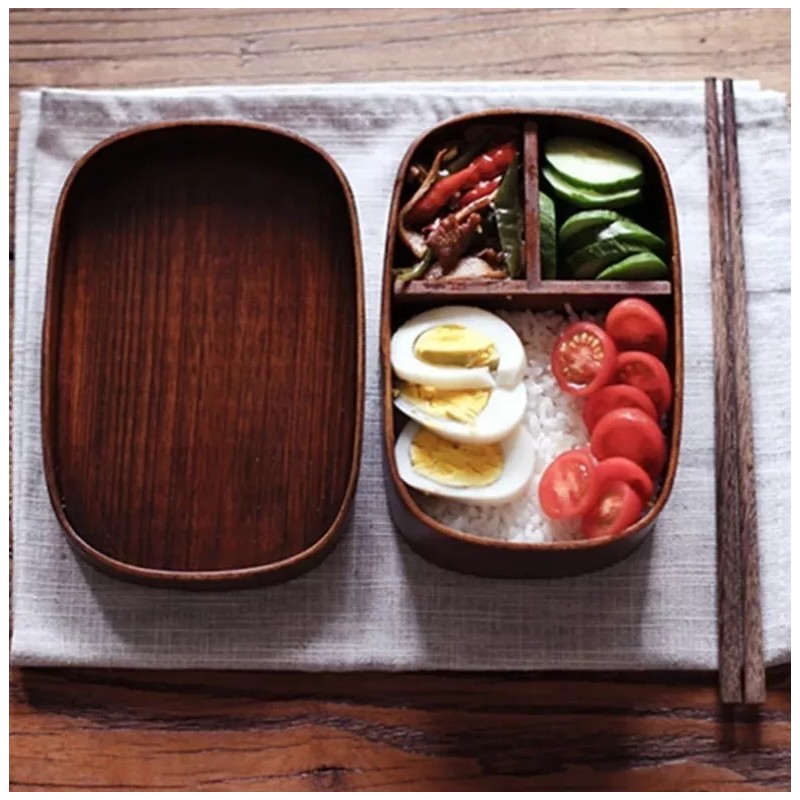 Estuchelandia Fiambrera Japonesa De Madera Lunch Box Caja Comida Picnic