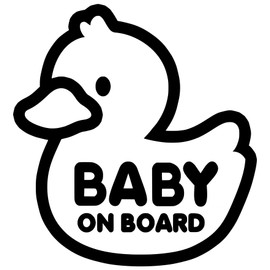 Baby in Car Sticker Baby in car 赤ちゃん乗っています Baby On Board (Duck, Black)