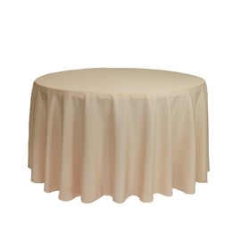YOUR CHAIR COVERS - 108 Inch Round Premium Polyester Tablecloth - Champagne, Linen Table Cloth for Standard Round Tables