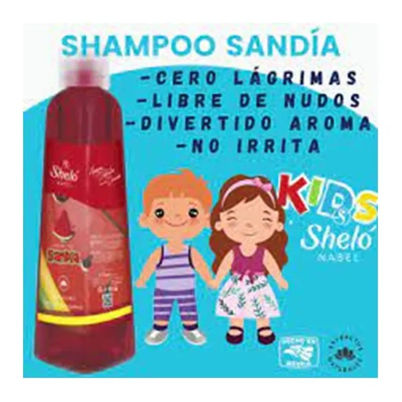 Shampoo Sandia Shelo Nabel 500ml Cero Lagrimas Niños Pack