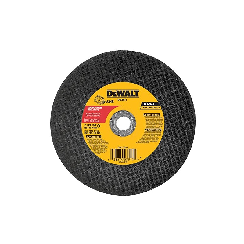 DeWalt DW3511 7-Inch X 1/8-Inch Metal Abrasive Blade