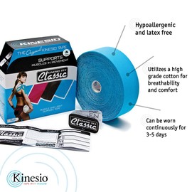 Kinesio Taping - Elastic Therapeutic Athletic Tape Tex Classic - Bulk Roll - Blue – 2 in. x 103 ft