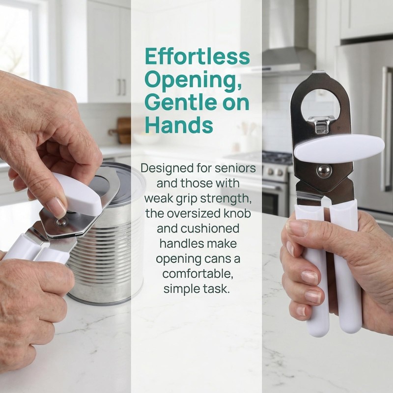 Tin Opener & Bottle Opener - Premium Stainless Steel Manual