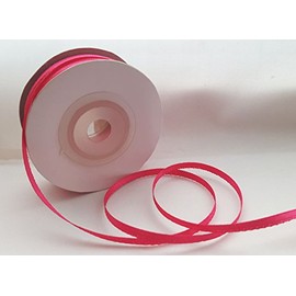 single roll of Hot Pink Double faced Satin Ribbon 3mm, 10mm, 16mm, 25mm widths (3mm x 50M) by Ribboncraft