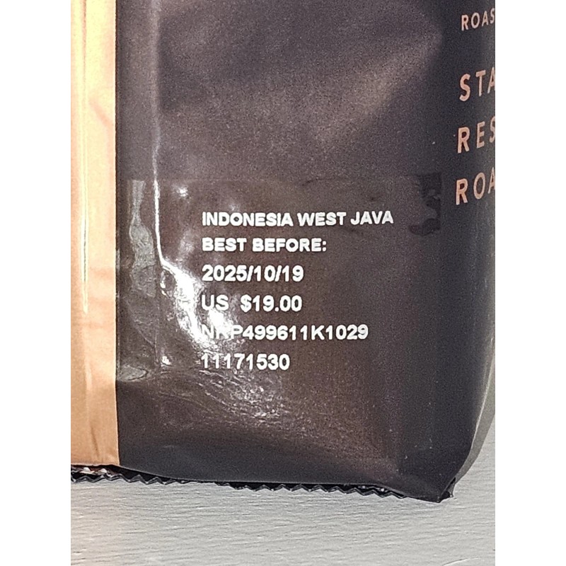 Starbucks Reserve Indonesia Blend BB- October/19/2025