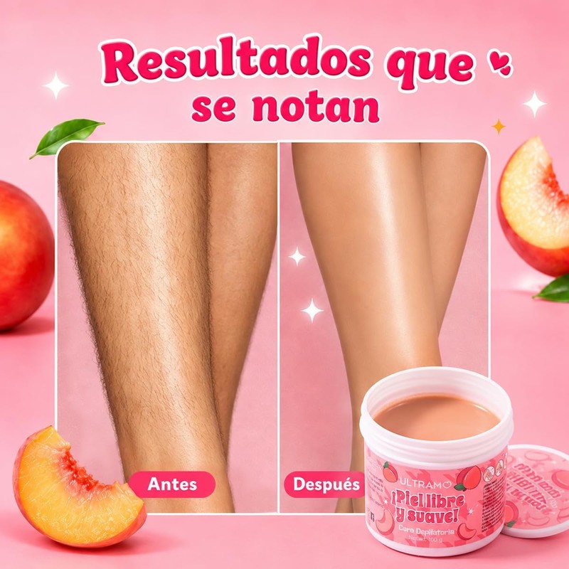 Cera Depilatoria Suave ULTRAMO Durazno – Depilación Sin Dolor para