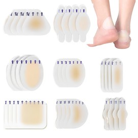 KIRZAX Pack of 32 Bubble Cream Heel Hydrocolloid Plasters, Gel Plasters for Prevention of Blisters, Heel Bubble Cream Hiking Toes and Fingers Forefoot Heel Protection Protect Skin