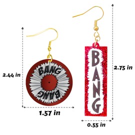 2 Pcs BANG Earrings Western Cowboy Style Earrings for Female Fans, Concert Accessories Gift