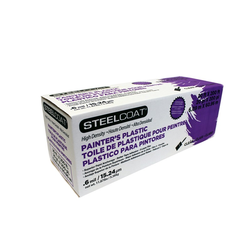 STEELCOAT FG-P9934-19A High Density Painter's Plastic, 20' x 200'