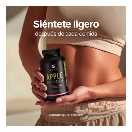 Vinagre Manzana 180 Cápsulas Ligereza Apoyo Digestivo Energía Natural Hombre Mujer Gluten Sodio Levadura Mancha Dientes 500 Porción Apple Cider