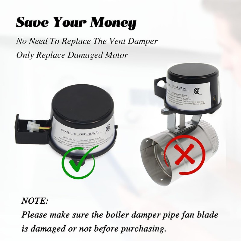 46491600 GVD-RAM PL Vent Damper Motor Assembly Compatible with Field