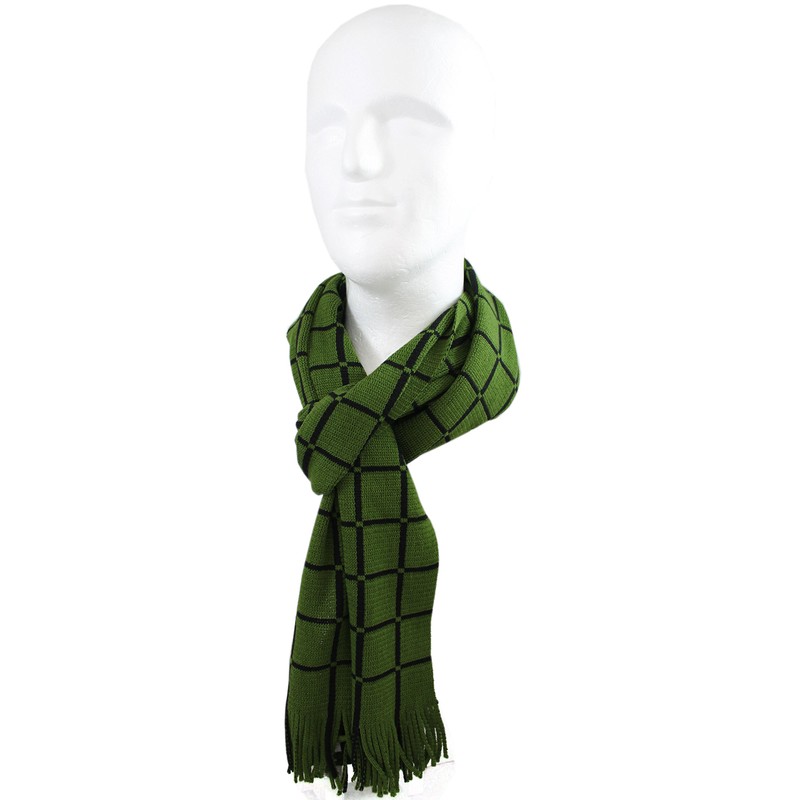 Rotfuchs Scarf Knitted Scarf Raschel Scarf Checked Fashionable 100% Wool