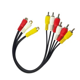 LiKuCo 3 RCA Female Jack to 6 RCA Male Plug Splitter Audio Video Av Adapter Cable 12inch