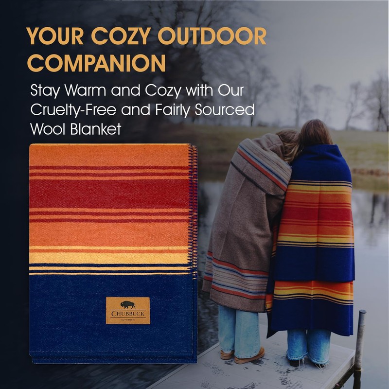 Chubbuck 100% Wool Blanket (60" x 84") - Soft Wool