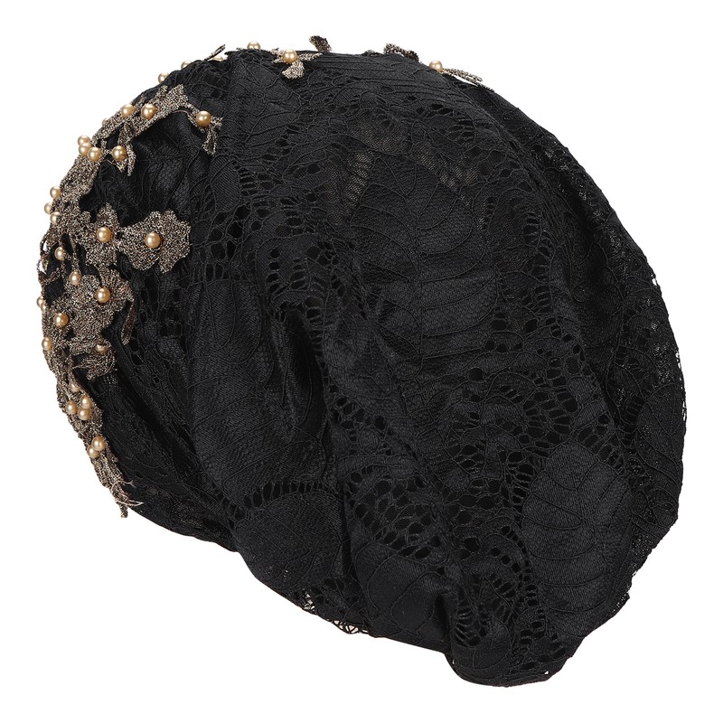 Slouchy Bonnet Casual Fashion Beaded Lace Breathable Loose Lazy Chemical